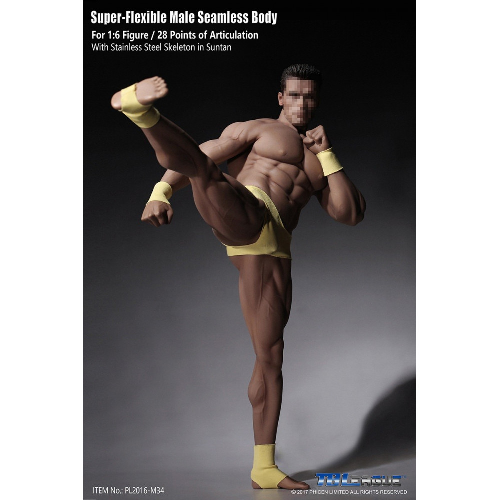 Phicen - TBLeague 1/6th Scale Super-Flexible Male Seamless Body - Corp  bronzé Musculature Forte Figurine